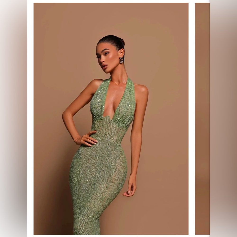 COPY - Sparkly Green Formal Maxi Dress